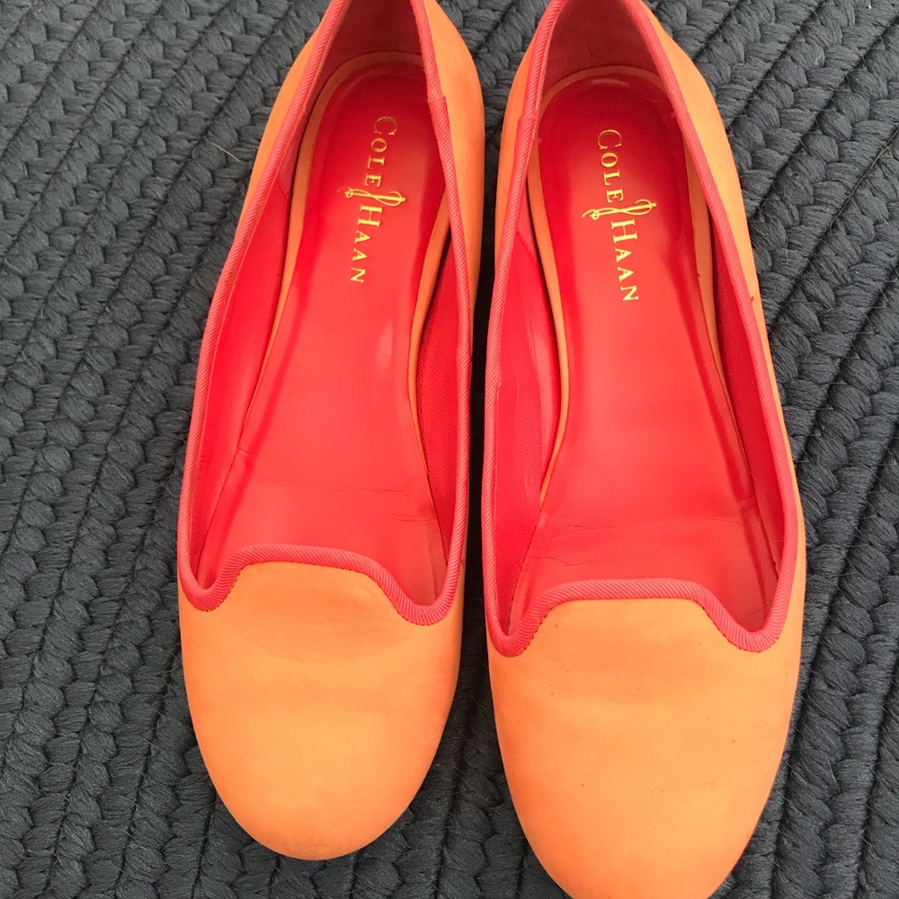 Cole Haan smoking flat in peach